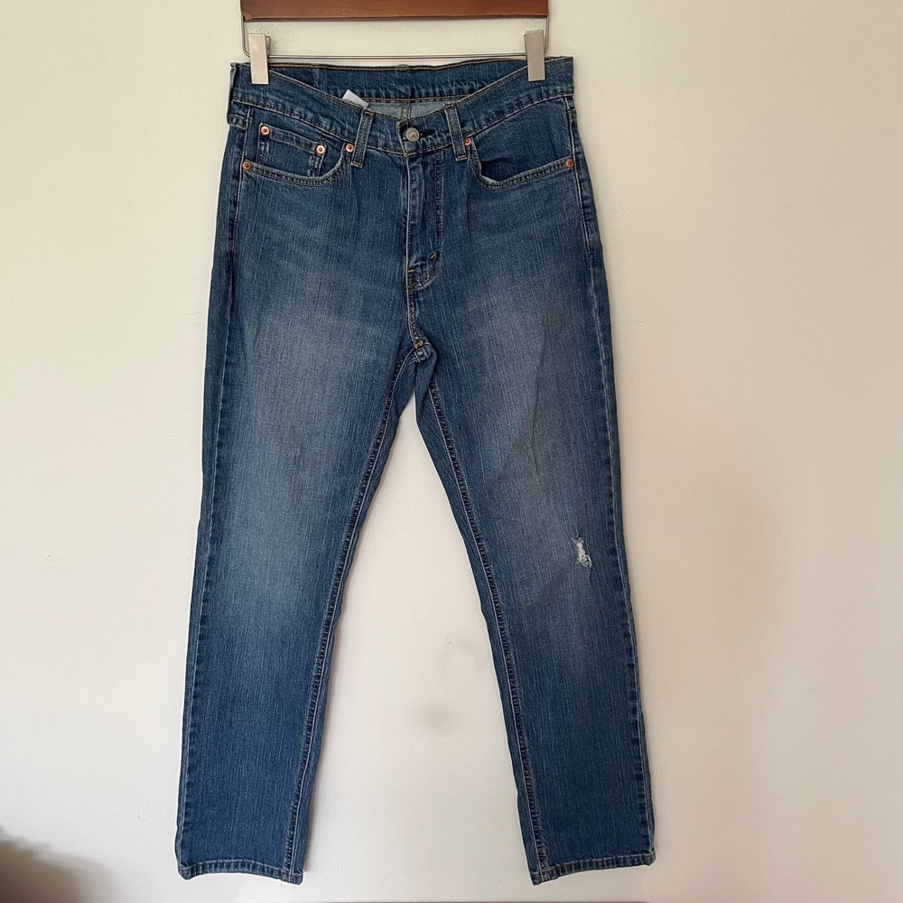 Levis 541 Mens Athletic Taper Jeans Blue Medium Wash Denim W32 L34 Distressed